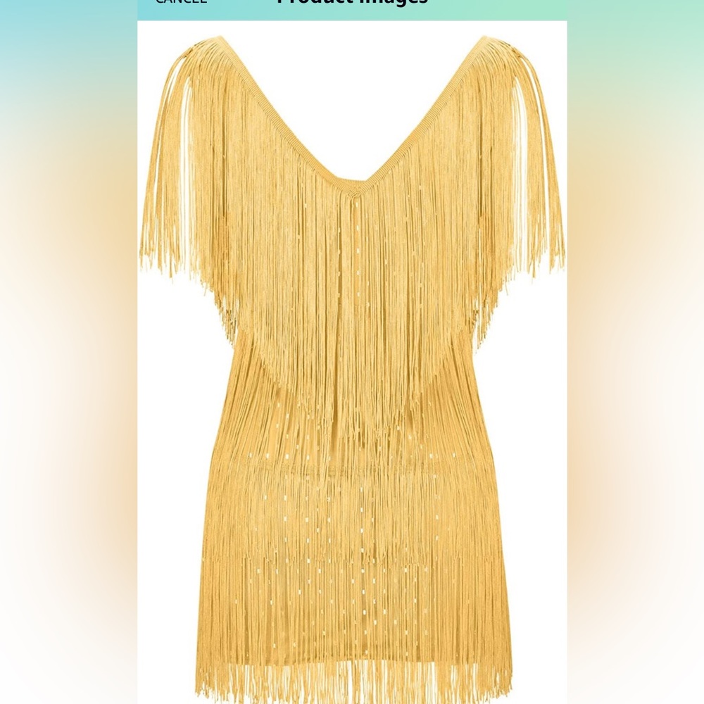 Gold sparkle mini dress costume